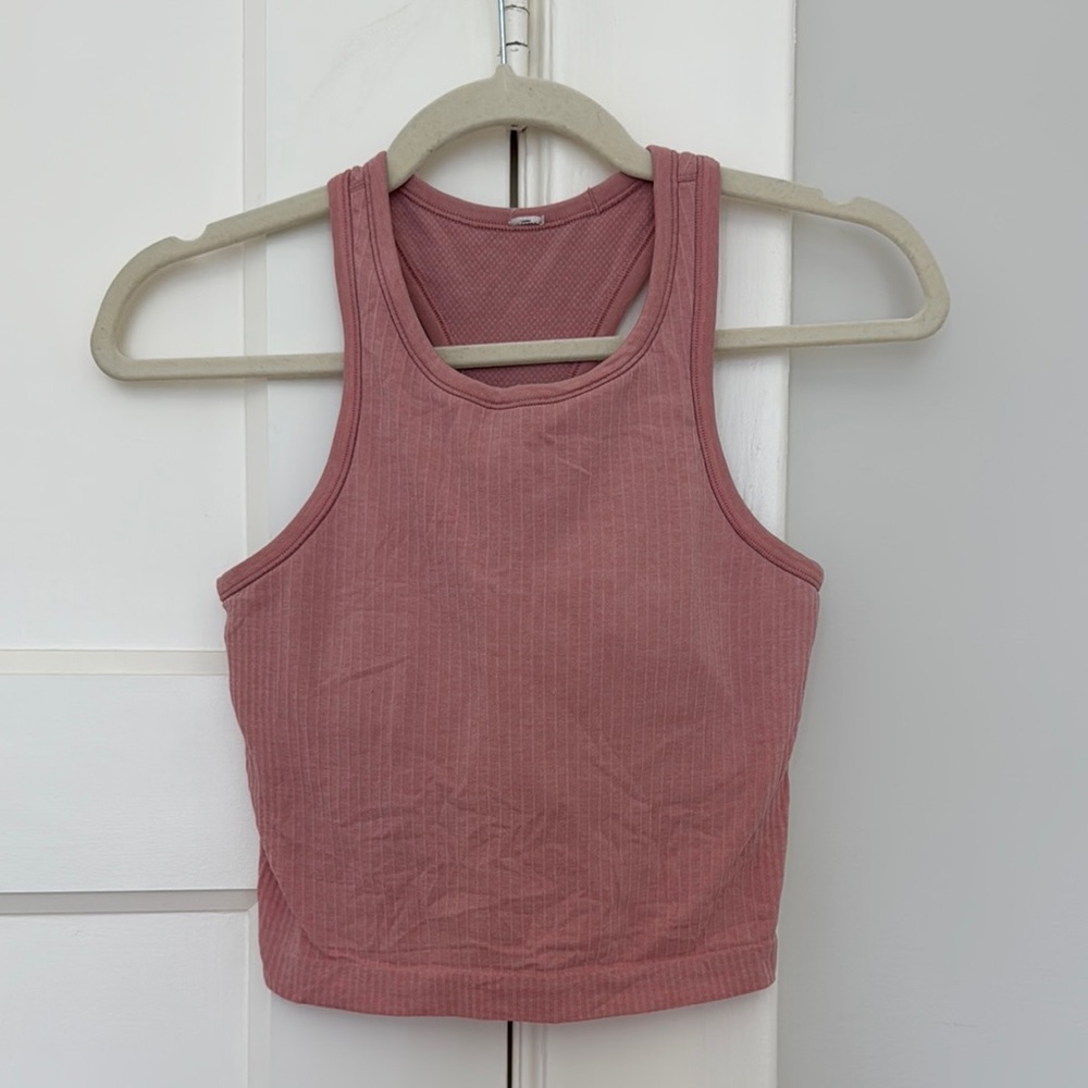 Lululemon ribbed high neck cropped tank